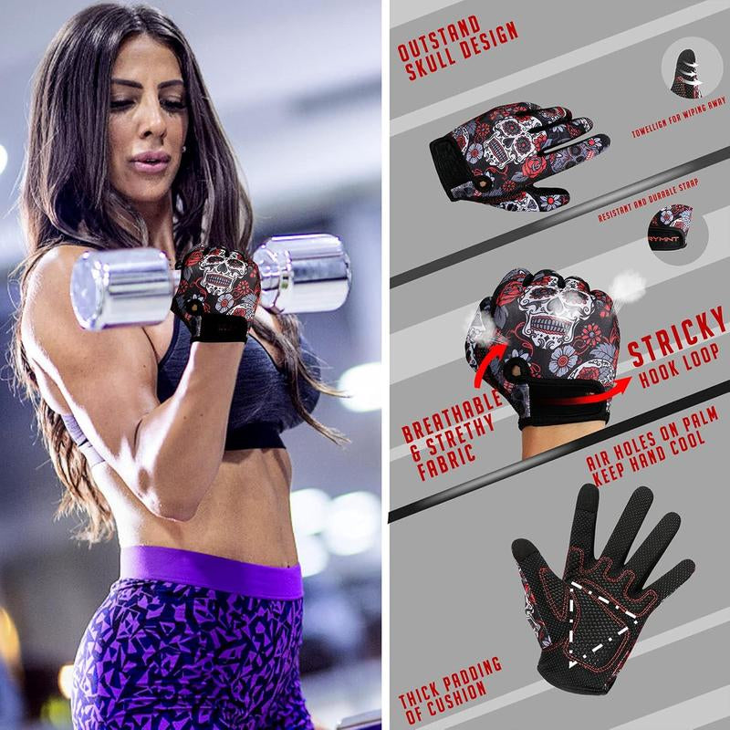 Workout Gloves for Women Men - Weight Lifting Gloves with Full Palm Protection & Extra Grip for Women Gym, Weightlifting, Weight Lift, Rowing, Exercise, Sport, Cycling