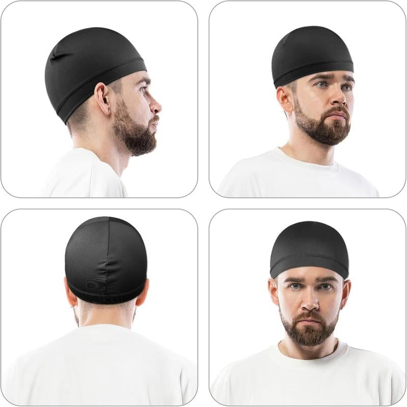 3Pcs Skull Caps Light Lightweight Beanie Hats Moisture Wicking Stretchy Breathable Helmet Liners for Men