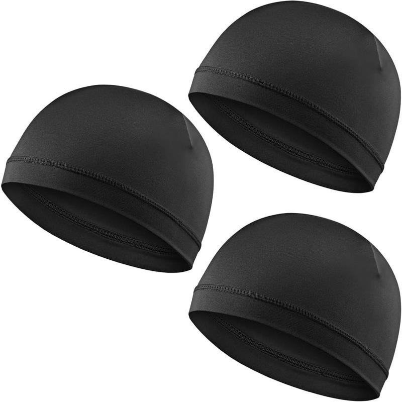 3Pcs Skull Caps Light Lightweight Beanie Hats Moisture Wicking Stretchy Breathable Helmet Liners for Men