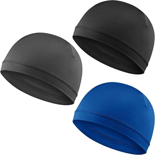 3Pcs Skull Caps Light Lightweight Beanie Hats Moisture Wicking Stretchy Breathable Helmet Liners for Men