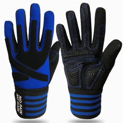 Weightlifting Workout Gloves Full Finger with Wrist Strap Support, Padded Grip for Weight Lifting Gym Fitness Exercise Training Men Male