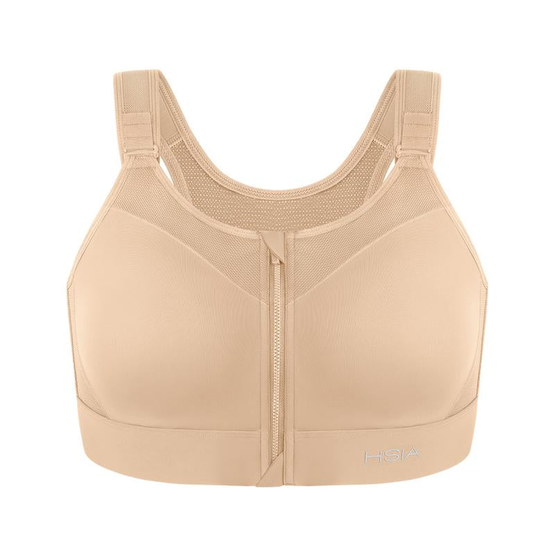 HSIA Powermove High Support Zip Front Sports Bra Wireless No Bounce Adjustable Wide Straps Tiktokshopblackfriday