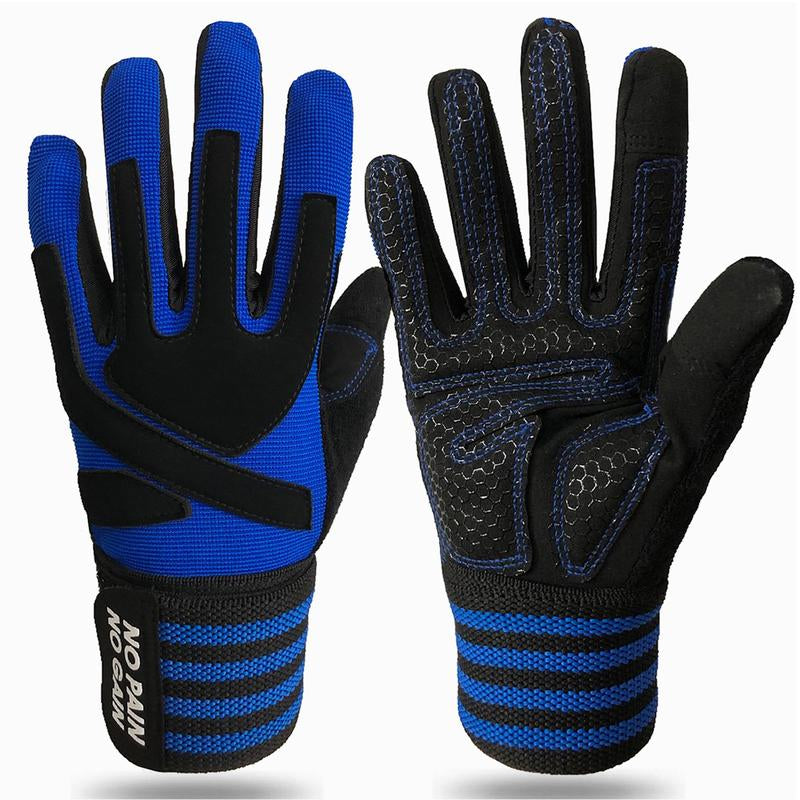 Weightlifting Workout Gloves Full Finger with Wrist Strap Support, Padded Grip for Weight Lifting Gym Fitness Exercise Training Men Male