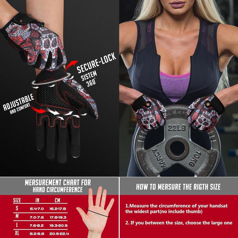 Workout Gloves for Women Men - Weight Lifting Gloves with Full Palm Protection & Extra Grip for Women Gym, Weightlifting, Weight Lift, Rowing, Exercise, Sport, Cycling