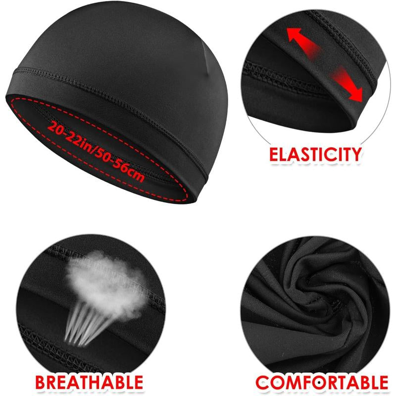3Pcs Skull Caps Light Lightweight Beanie Hats Moisture Wicking Stretchy Breathable Helmet Liners for Men